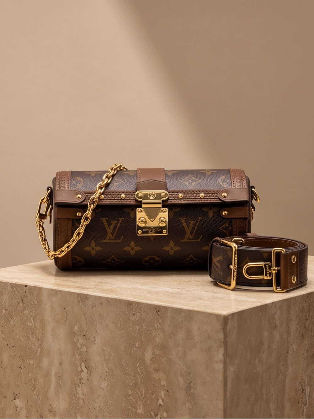 Louis Vuitton Papillon Adjustable Strap with Gold Hardware